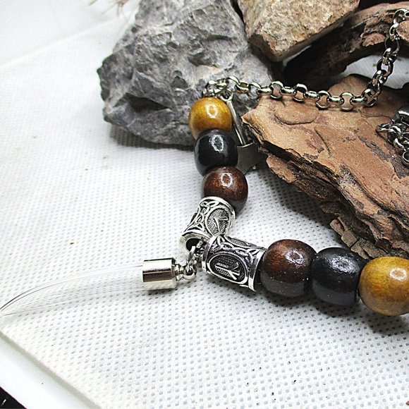 VIKING CREMATION HORN TOOTH PENDANT NECKLACE - Picture 9 of 10